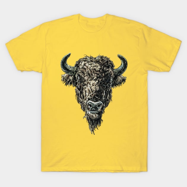 Bison head T-Shirt by SakalDesign